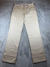 Pantalones Louis Philippe Para Hombre Formales Suaves Calce Ajustado Beige 100% Algodón Nuevos con Etiquetas