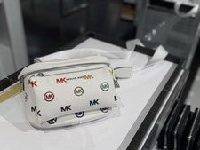 Paquete de eslinga Michael Kors Slater mediana con logotipo arco iris en relieve nueva con etiquetas