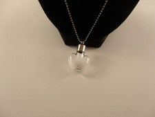 Collar frasco de vidrio - Frasco de perfume en forma de corazón