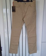Pantalón Hombre North Coast Beige Estilo Chino 32" W 33" L NUEVO CON ETIQUETAS