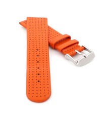 Correa de reloj de cuero perforado modelo Golfing naranja 22 mm