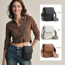 Mini bolso bandolera ajustable para teléfono con correa ancha ranuras para tarjetas RFID para mujeres