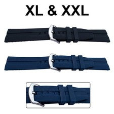 XL Extra Grande Silicona Goma Reloj Deportes Buzos Correa Banda Buceo XXL 20mm-24mm