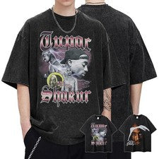 Camisa Tupac Shakur 2Pac Hip Hop Rapero Como Lavada Manga Corta Camiseta Camiseta