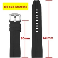 Nueva correa de reloj de silicona extra larga de 20-22 mm/14 + 9 cm de longitud para muñeca grande