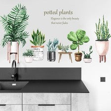 1 pieza calcomanía mural extraíble decoración arte cactus para dormitorio en casa