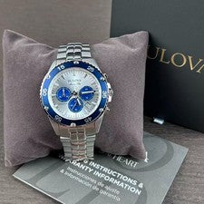 Bulova Marine Star 98B423 Reloj Hombre Cuarzo Acero Inoxidable Nuevo Con Caja 41mm