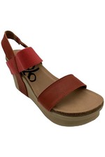 Sandalias de cuña OTBT Bushnell para mujer con cordones rojas