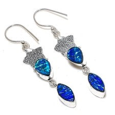 Pendiente de joyería de plata esterlina 925 hecho a mano con piedras preciosa...