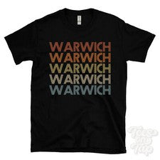 CAMISETA WARWICH ESTILO RETRO REPETIDO Hombre y Mujer Novedad Genial Nombre Regalo