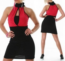 Sexy Miss Moda Mujer Lápiz Mini Vestido Stretch Negro Fucsia 34/36/38 Nuevo