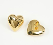Pendientes de corazón, pendientes, corazón en oro 333 8 quilates brillo