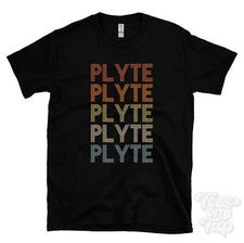 CAMISETA ESTILO RETRO REPETIDO PLYTE Hombre y Mujer Novedad Genial Nombre Regalo