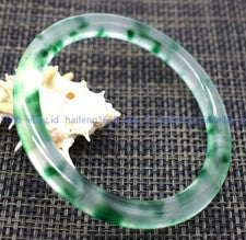 Pulsera brazalete jadeíta jade blanco y verde 100% natural 56-62mm bisutería de moda