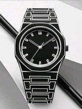 Juego de Reloj de Cuarzo TOMI Clásico Blanco Y Negro Para Hombre Negocios Informal Estudiante...