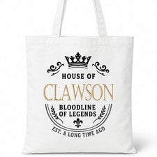 Bolso de Mano CLAWSON Family Surname House Of White Algodón