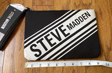 Steve Madden Muñequera Bolsa Mujer Estuche de Viaje Bolso Negro Grande Logo