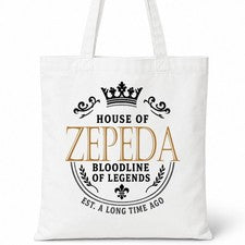 Bolso de Mano ZEPEDA Family Surname House Of White Algodón