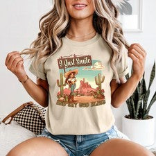 Camiseta I Just Smile And Say Mujer Vaquera Fe Estilo Occidental Regalo Para Ella