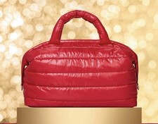 Bolso de Viaje Estee Lauder Para Mujer Rojo Fin de Semana Bolso de Lona Puffer Nuevo