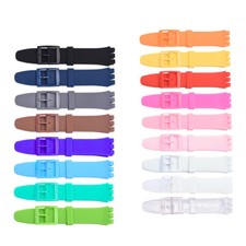 Correa de reloj de silicona Fit Swatch accesorios 12 16 17 19 20 mm multicolor