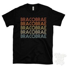 CAMISETA BRACOBRAE ESTILO RETRO REPETIDO Hombre y Mujer Reino Unido Lugar Nombre Regalo