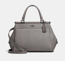 Bolso de cuero acolchado gris para mujer COACH X3804 Grace