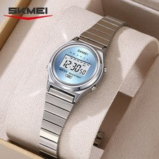 Reloj de pulsera digital elegante de acero inoxidable para dama Skmei 2521