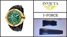 Correa de reloj de goma de silicona negra para Invicta I-FORCE