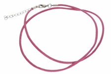 Rosa antiguo - Collar de correa de cuero con mosquetón de acero inoxidable 47-52 cm - A242B