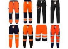 GM Workwear Hombres Alta Visibilidad Reflectante Carga Trabajo Pantalones Joggers Pantalones de Seguridad EPI