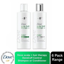 Champú o acondicionador control caspa + terapia capilar cuero cabelludo Dove 250 ml, paquete de 6