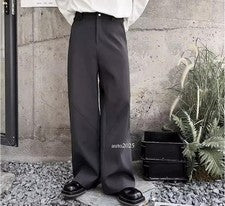 Moda Para hombres Informal Suelto Color Puro Traje Pantalones Juveniles Pantalones Pierna Ancha
