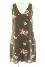 Vestido de verano Rainbow estampado floral manga corta verde talla 36