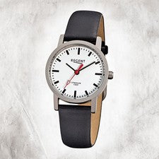 Regent Titanio Reloj Mujer F-240 Reloj Cuarzo Correa Negro URF240