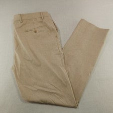 Pantalones Pronto Uomo para Hombres 34x31.5 Beige Tostado Sarga Pantalones Mezcla de Poli Formales Nuevos sin Etiquetas