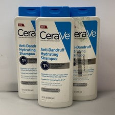 3X Champú Hidratante Anticaspa Cerave, 1% Piritiona Zinc 12oz EXP:02/2027