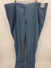 Pantalones de lana Statement Larzo para hombre 47R talla 48x37 vestido azul sin dobladillo Italia nuevos con etiquetas $