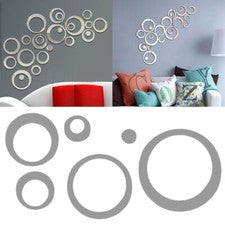 Brillantes pegatinas de pared con espejo redondo reflectantes decoración del hogar 24 piezas