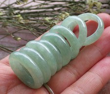 Anillo de jadeíta círculo verde 100 % ICY certificado Birmania EE. UU. 4,25 a 9,5