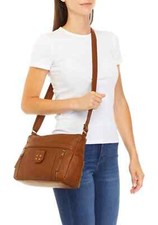 Bolso Bandolera Bueno Vintage Marrón Ultra Suave Granulado Cuero PU Lavado