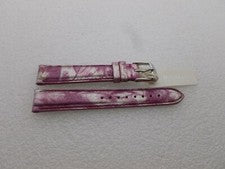Correa de reloj Michele genuina de cuero genuino rosa floral de 16 mm NUEVA