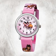Regent Reloj De Pulsera Infantil F-729 De Cuarzo Correa Textil Rosa