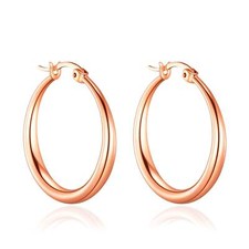 Pendientes de aro enchapados en oro rosa de 25 mm