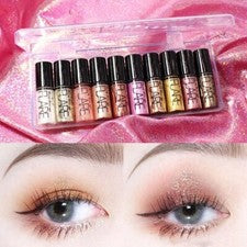 10 un./Juego Brillo Brillo Mate Sombra de Ojos Líquido Delineador de Ojos Belleza Maquillaje Reino Unido