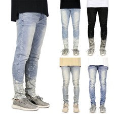 Pantalones de mezclilla de moda High Street para hombre color degradado moda grandes azules para hombre