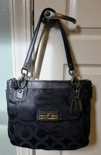 Bolso de Mano COACH 18271 NEGRO FIRMA KRISTIN N/S EXPANDIBLE CREMALLERA LATERAL NUEVO CON ETIQUETAS