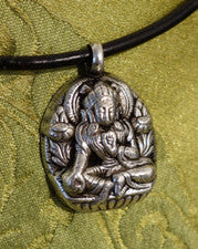 Fino colgante Tara verde hecho a mano Nepal Tíbet plata 925