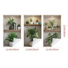 Pegatinas de pared 3D para decoración de interiores y interiores de plantas arte de pared creativo diseño hágalo usted m