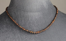 COLLAR REDONDOLES OJO DE TIGRE 3-5 MM ~ 19" DE LARGO
